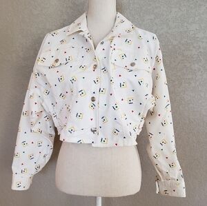 Jean jacket 90s style no brand size Small to a medium style cropped
